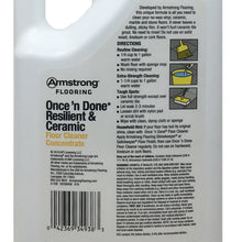 Armstrong S-338 Once 'n Done Resilient and Ceramic Floor Cleaner Concentrate 1/2 Gallon 64 oz