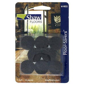 Shaw 1" Brown Peel Back Felt Floor Saver Felt Pads 16 Units