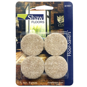 Shaw 1.5" Beige Peel Back Felt Floor Saver Pads 8 Units