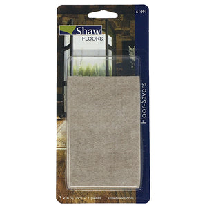 Shaw 3"x 4-1/2" Beige Peel Back Felt Floor Saver Pads 2 Units