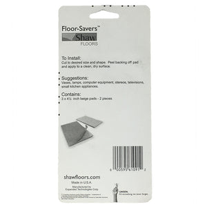 Shaw 3"x 4-1/2" Beige Peel Back Felt Floor Saver Pads 2 Units