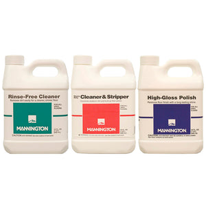 Mannington 32 Fl Oz Bundle Kit (Rinse-Free Cleaner + Stripper + High Gloss Polisher) for Vinyl Floor