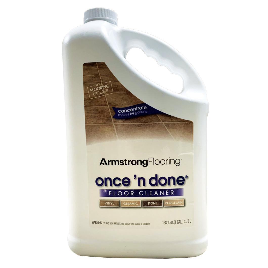 Armstrong Once'n Done No-Rinse Floor Cleaner Concentrate for No-Wax Vinyl, Ceramic & Stone 1 Gallon