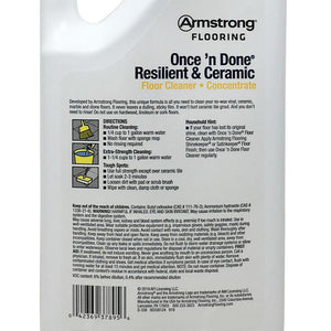 Armstrong Once'n Done Resilient & Ceramic Floor Cleaner Concentrate 32 Fl Oz No-Rinse No-Wax New Package - Carpets & More Direct