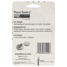 Shaw 1" Beige Peel Back Felt Floor Saver Pads 16 Units