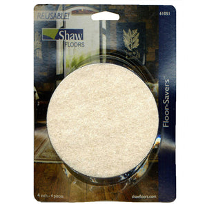 Felt Heavy Furniture Sliders for Wood Floors, From Shaw Floors, Pack of 4 - 4" X-large