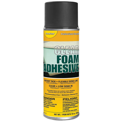 ForceField Clear Foam Adhesive Instant Tack Flexible Bond Line Low Soak In 16oz Spray