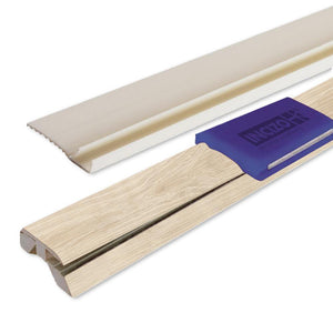Quick-Step Performance Accessories 84.2" (2.15m) Laminate Multifunctional Molding Door & Threshold Profile in Color Sand Castle Chestnut US3529 Elevae, includes track and Incizo tool - Carpets & More Direct
