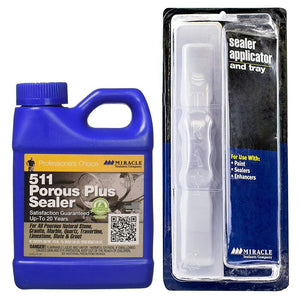 Miracle Sealants 511 Porous Plus Penetrating Sealers Pint 16 oz with Mira Brush Applicator and Tray - Carpets & More Direct